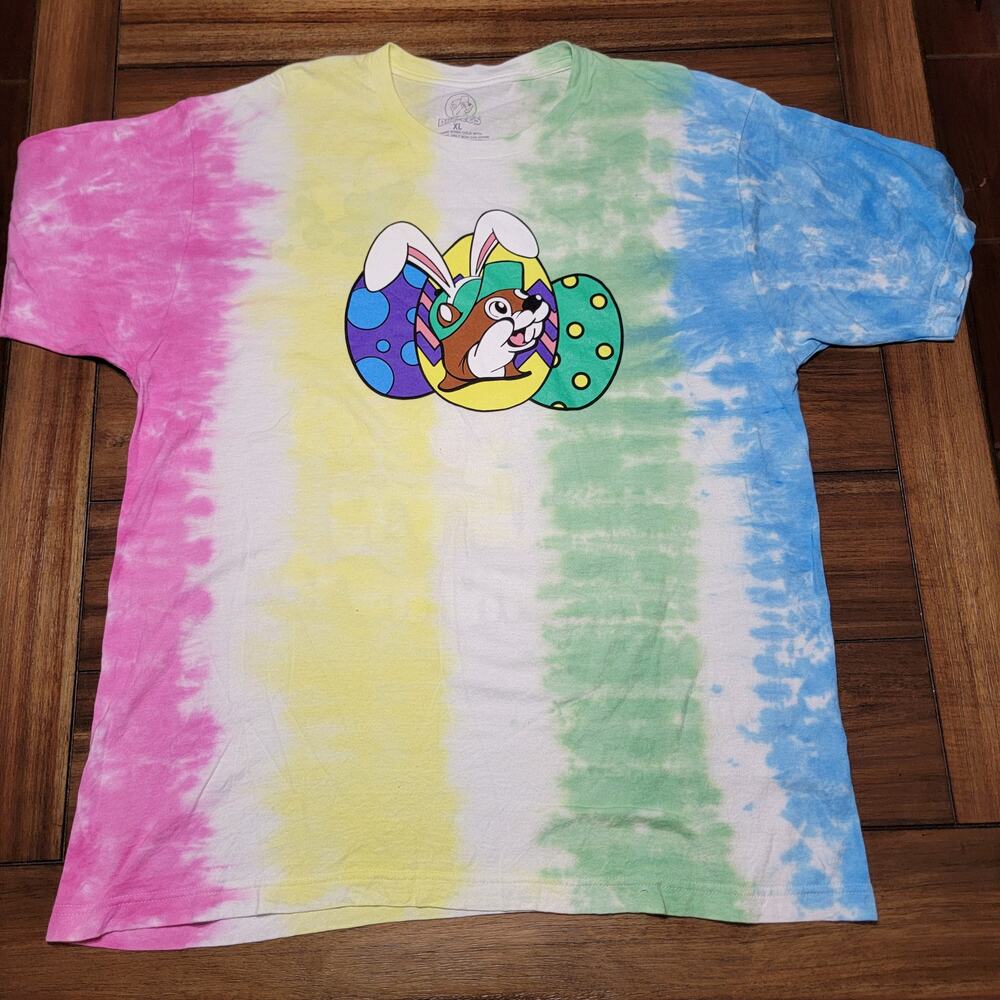 Buc-ee's Easter Pastel Tie-Dye Tee "Got My Mind On The Bunny.." - Size XL